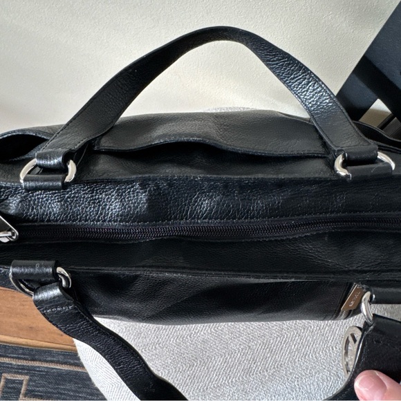 Michael Kors Large Tote Shoulder Bag Purse Black Pebbled Leather - Picture 10 of 15